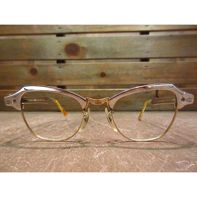 ビンテージ60's☆B&L 1/10 12KGFアルミサーモントブロー眼鏡☆200423n7