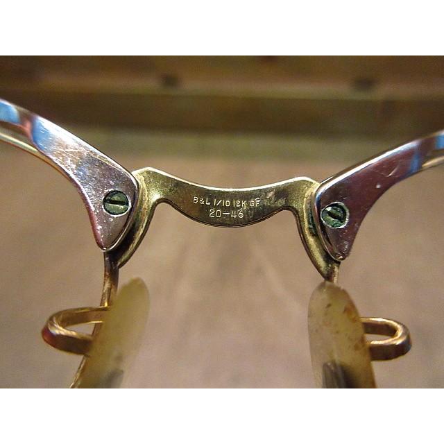 ビンテージ60's☆B&L 1/10 12KGFアルミサーモントブロー眼鏡☆200423n7