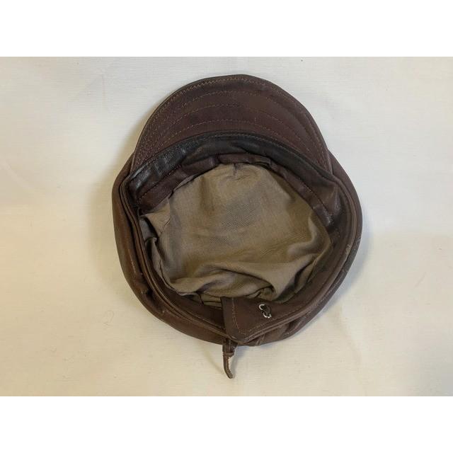 ビンテージ-70's☆レザーキャップ焦げ茶☆200425h4-m-cp-cas古着帽子