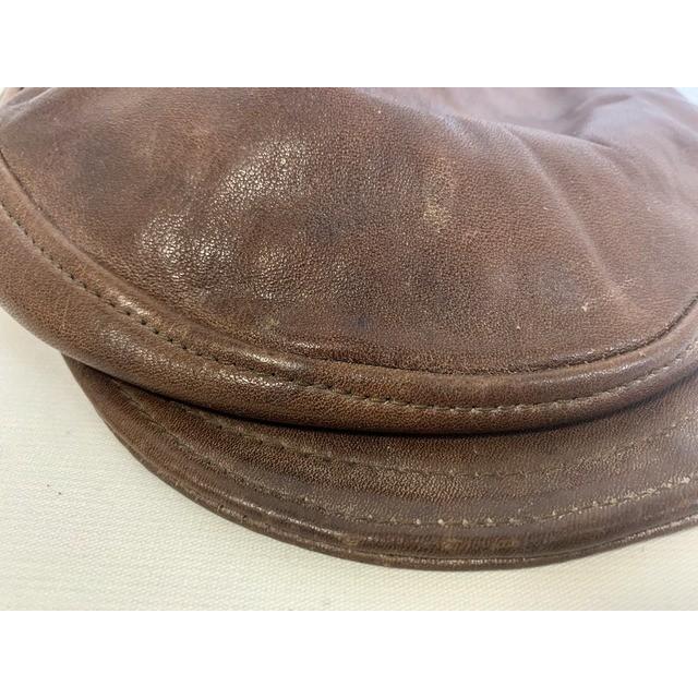 ビンテージ-70's☆レザーキャップ焦げ茶☆200425h4-m-cp-cas古着帽子