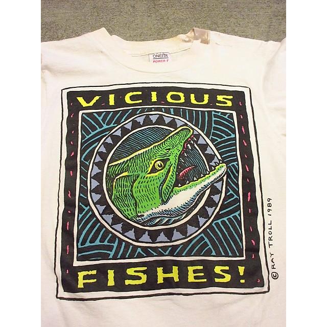 ビンテージ80's☆RAY TROLLアートプリントTシャツM☆200504s3-m-tsh-ot