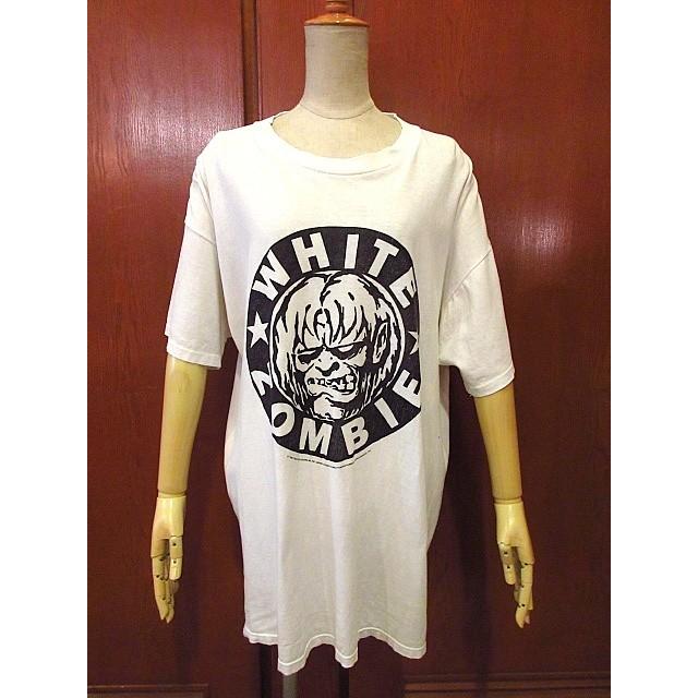 ビンテージ90's☆WHITE ZOMBIEコットンTシャツ白☆200509s6-m ビンテージ90's☆WHITE ZOMBIEコットンTシャツ白☆200509s6-m