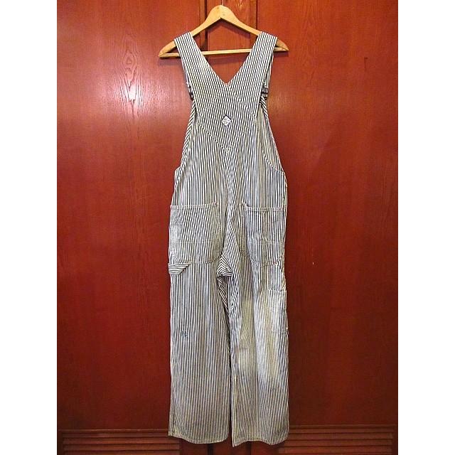 ビンテージ40's50's☆PAY DAYヒッコリーストライプオーバーオールW90cm