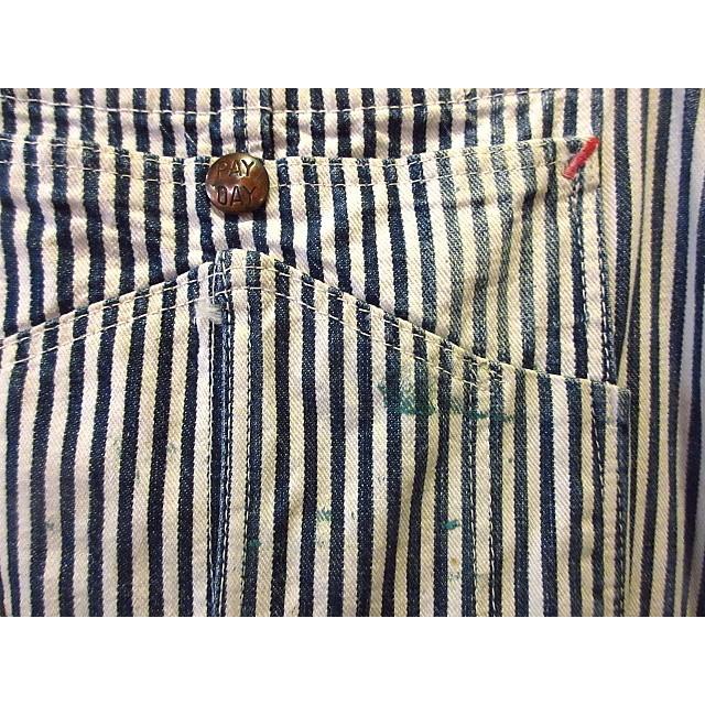 ビンテージ40's50's☆PAY DAYヒッコリーストライプオーバーオールW90cm