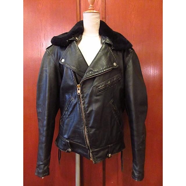 ビンテージ50's60's○Taubersレザーダブルライダースジャケット黒