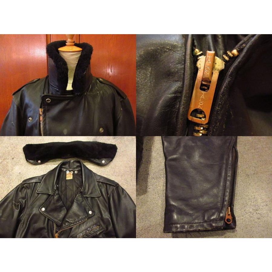 ビンテージ50's60's○Taubersレザーダブルライダースジャケット黒
