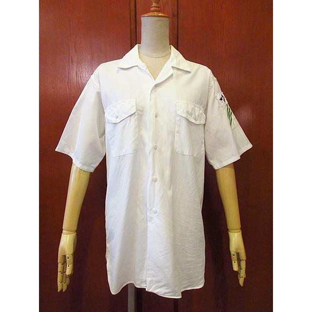 ビンテージ60's70's○U.S.NAVY コットン半袖シャツ白 Size S