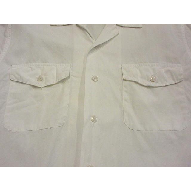 jagnath／60sヴィンテージ／cotton／vintage半袖シャツ ビンテージ60's70's○U.S.NAVY コットン半袖シャツ白 Size S○200605s3