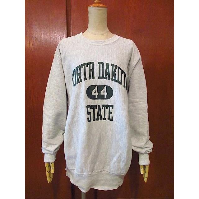 ビンテージ○Champion NORTH DAKOTA STATE 3段プリントリバース