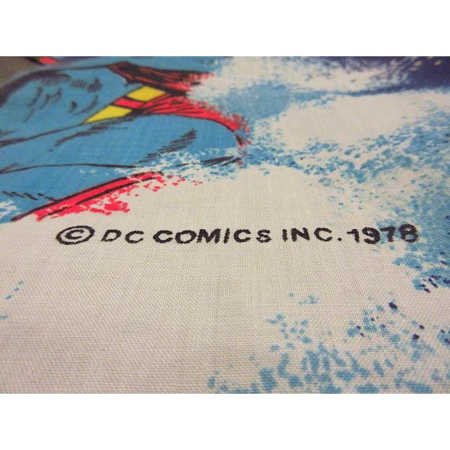 ビンテージ70's○スーパーマン総柄ツインベッドシーツsize 237cm×171cm