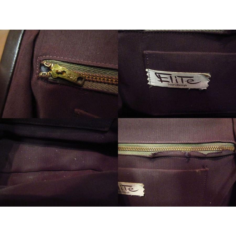 ビンテージ40's50's○Eliteレザーハンドバッグ焦げ茶○200623n4-bag