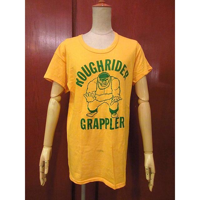 ビンテージ70's○RUSSELL金タグROUGHRIDER GRAPPLERコットンTシャツ