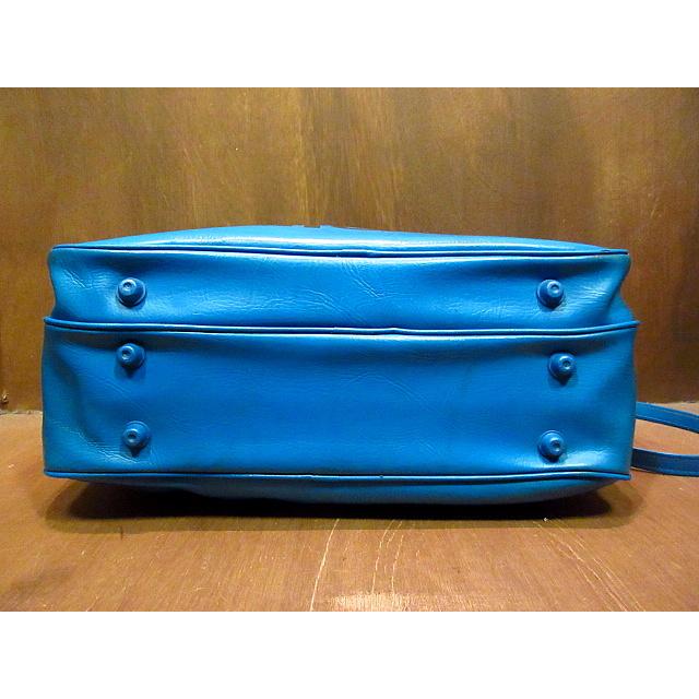 ビンテージ70's80's○adidasレザーショルダーバッグ青○200812n6-bag