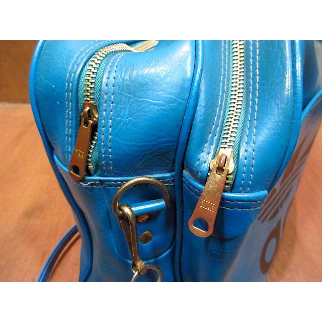 ビンテージ70's80's○adidasレザーショルダーバッグ青○200812n6-bag