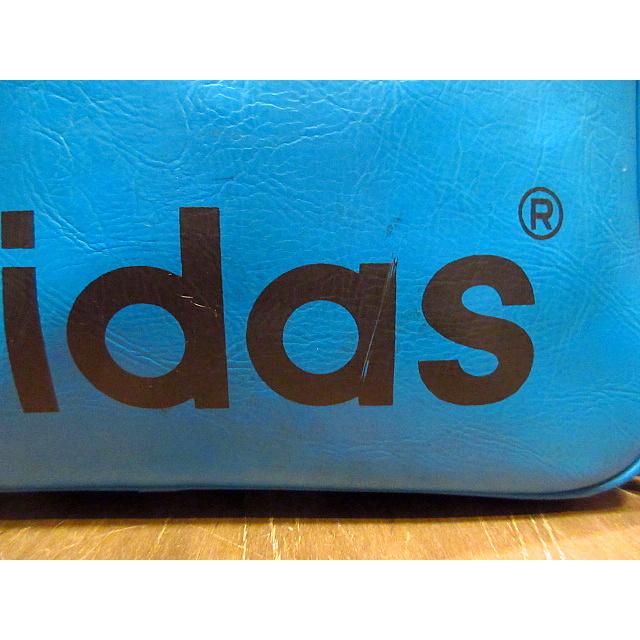 ビンテージ70's80's○adidasレザーショルダーバッグ青○200812n6-bag