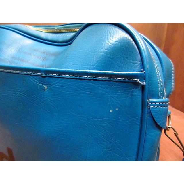 ビンテージ70's80's○adidasレザーショルダーバッグ青○200812n6-bag
