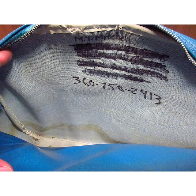 ビンテージ70's80's○adidasレザーショルダーバッグ青○200812n6-bag