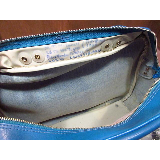 ビンテージ70's80's○adidasレザーショルダーバッグ青○200812n6-bag