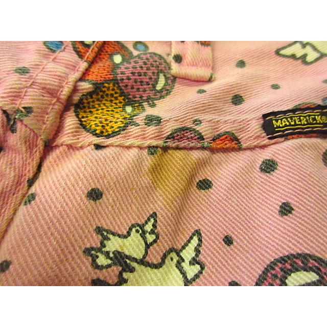 ビンテージ70's○Peter Max × MAVERICK総柄フレアパンツピンク11/12