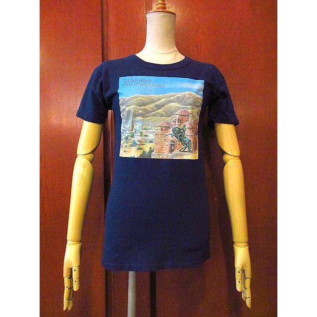 ビンテージ70's○LITTLE FEATコットンプリントTシャツ青size S