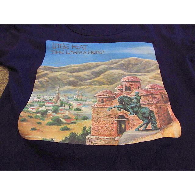 ビンテージ70's○LITTLE FEATコットンプリントTシャツ青size S