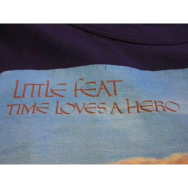 ビンテージ70's○LITTLE FEATコットンプリントTシャツ青size S