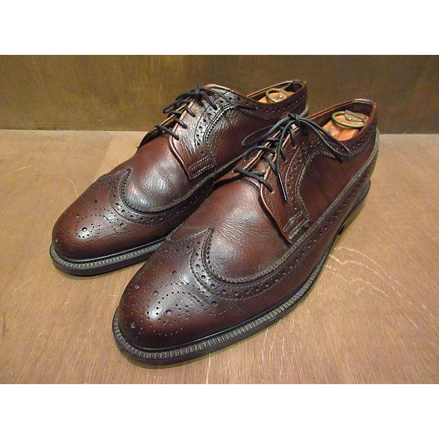 ビンテージ70's○TOWNCRAFTレザーウイングチップシューズ茶size7 ビンテージ70's○TOWNCRAFTレザーウイングチップシューズ茶size7
