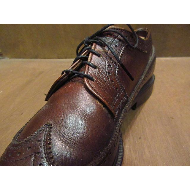 ビンテージ70's○TOWNCRAFTレザーウイングチップシューズ茶size7 ビンテージ70's○TOWNCRAFTレザーウイングチップシューズ茶size7