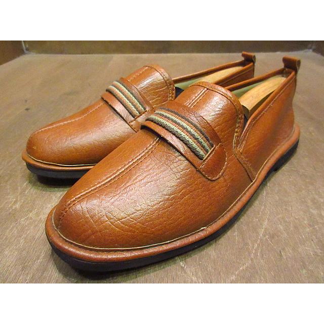 ビンテージ70's○フェイクレザースリッポン茶○200914n4-m-lf