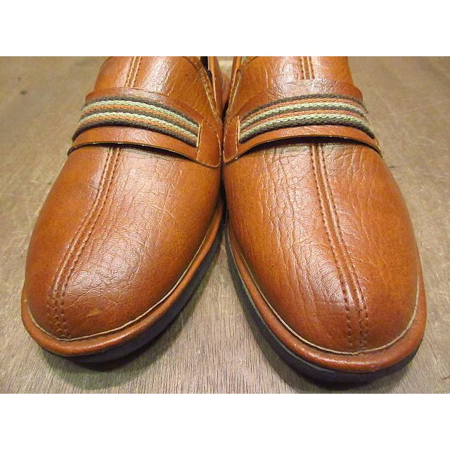 ビンテージ70's○フェイクレザースリッポン茶○200914n4-m-lf