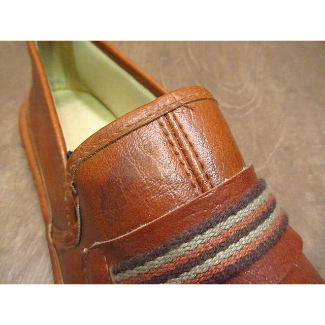 ビンテージ70's○フェイクレザースリッポン茶○200914n4-m-lf