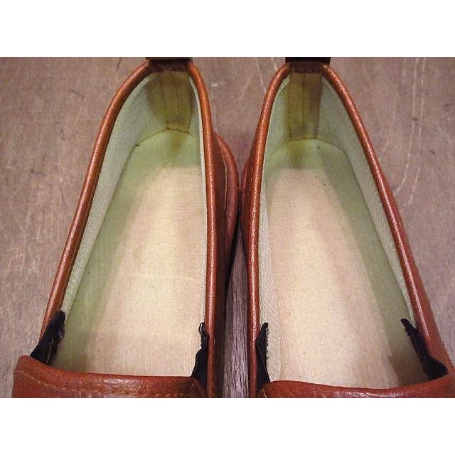 ビンテージ70's○フェイクレザースリッポン茶○200914n4-m-lf