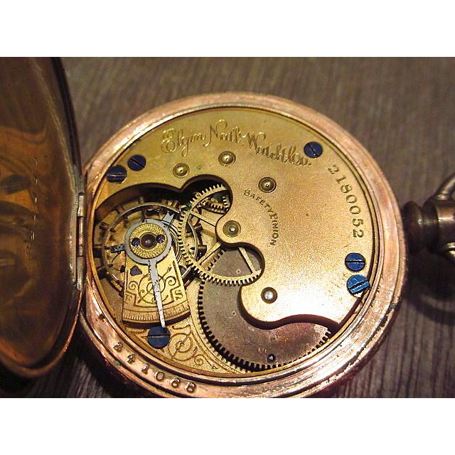 ビンテージ1880's○ELGINチェーン付き懐中時計○200914n5-wtc 1886年