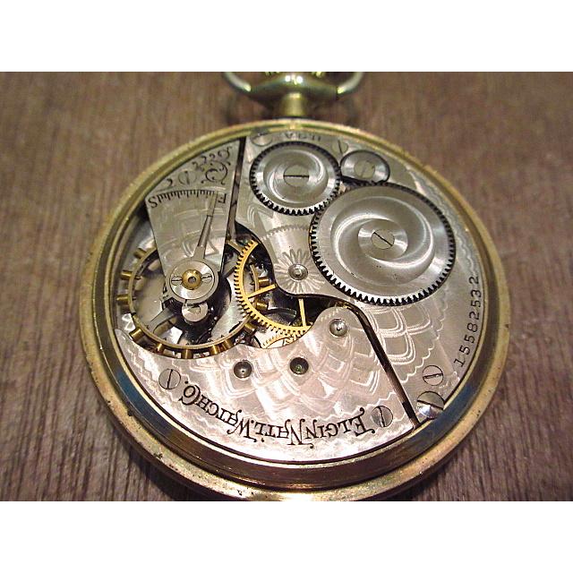 ビンテージ1910's○ELGINチェーン付き懐中時計○200914n6-wtc 1910年