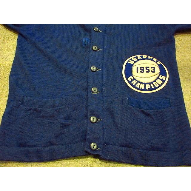 ビンテージ50's○Catalinaレターマンカーディガン青○201013f3-m-cdg