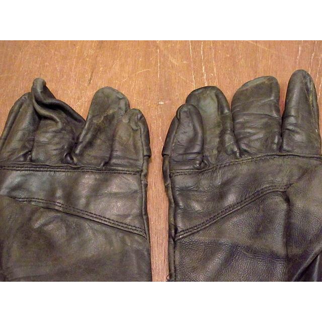 ビンテージ○ミリタリー?レザーグローブ黒○201014n7-m-glv 手袋