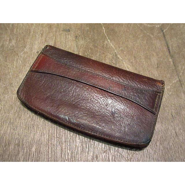 ビンテージ~30's○型押しレザーカードケース茶○201124n7-wlt