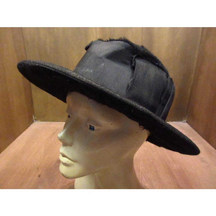 ビンテージ1910's20's●NATIONAL CLOAK AND SUIT CO.レディースファーフェルトハット黒●201126n4-w-ht-flt 1920sアンティーク帽子