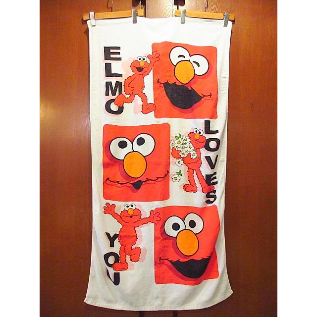ビンテージ70's○エルモプリントタオル 142cm×75cm○201126s6-fbr