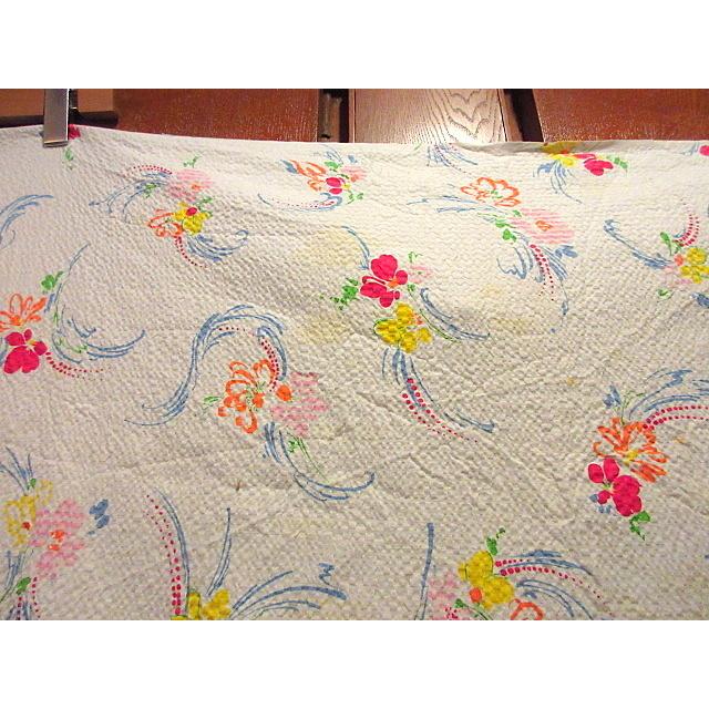 ビンテージファブリック ビンテージ~70's○花柄シアサッカーファブリックsize 195cm