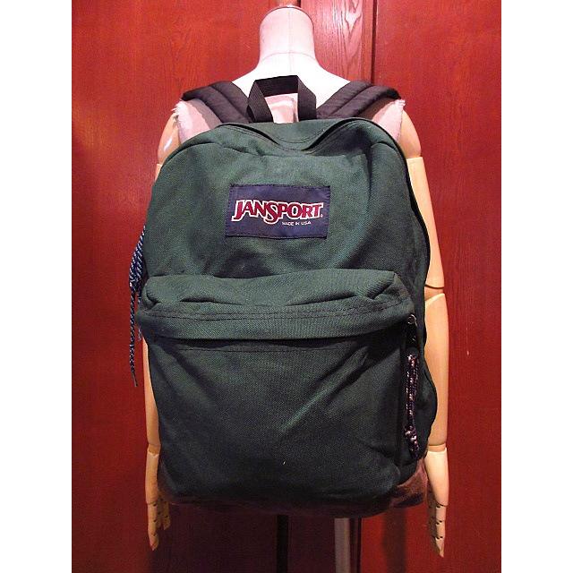 MADE IN U.S.A. JANSPORTボトムレザーナイロンバックパック緑