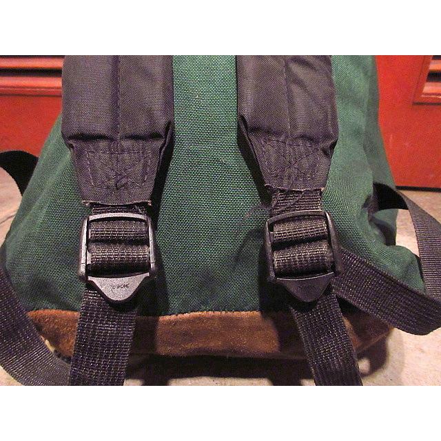 MADE IN U.S.A. JANSPORTボトムレザーナイロンバックパック緑