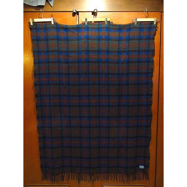 ビンテージ○PENDLETONチェックウールブランケットsize 179cm×132cm