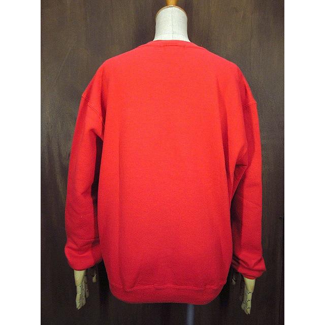 ビンテージ90's○Saks Fifth Avenu裏起毛前Vプリントスウェット赤size