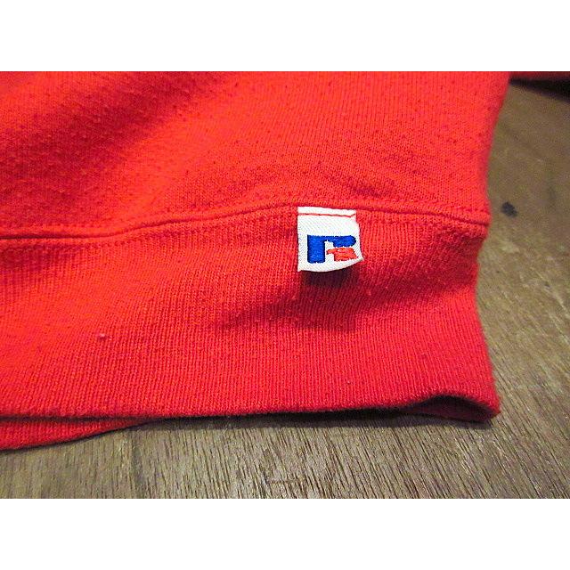 ビンテージ90's○Saks Fifth Avenu裏起毛前Vプリントスウェット赤size