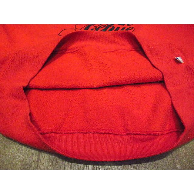 ビンテージ90's○Saks Fifth Avenu裏起毛前Vプリントスウェット赤size