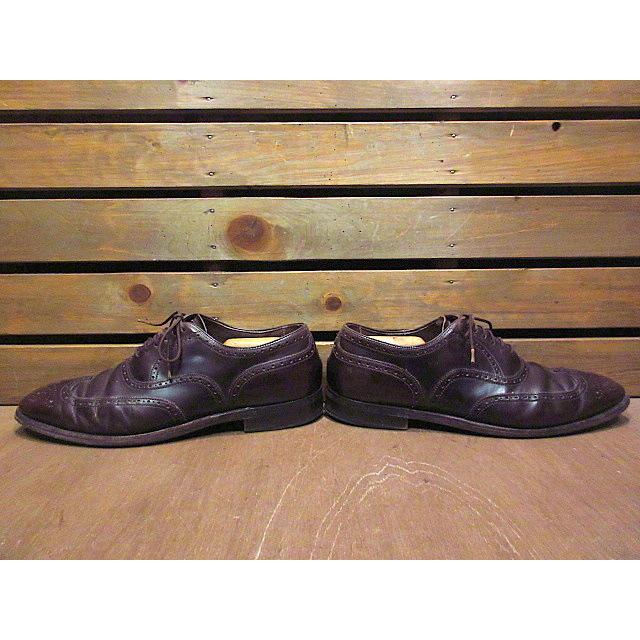 ビンテージ70's○ウイングチップシューズ茶size 9D○201211n3-m-dshs