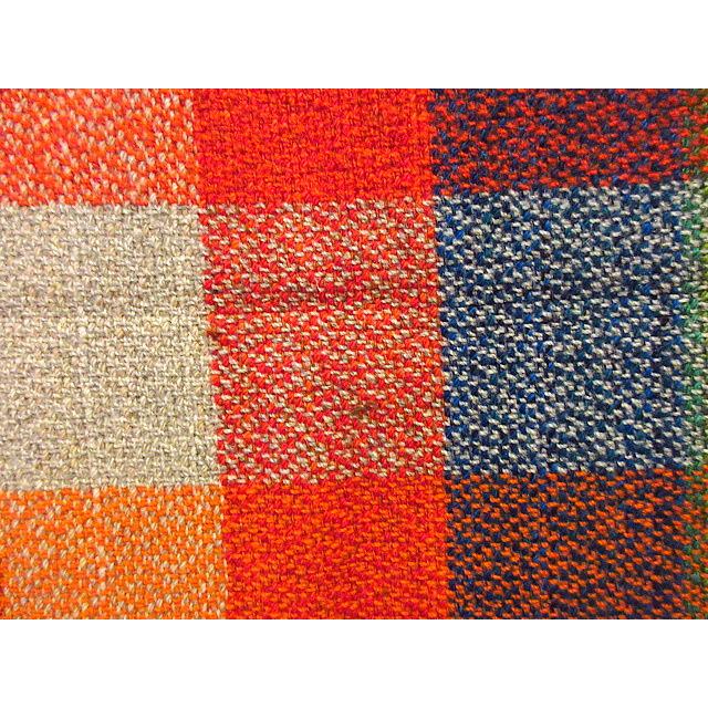 ビンテージ60's70's○カラフルチェックウールブランケットsize 180cm