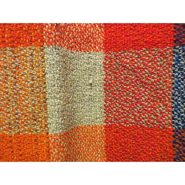 ビンテージ60's70's○カラフルチェックウールブランケットsize 180cm