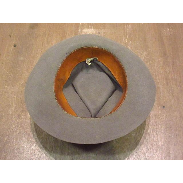 ビンテージ30's○KNOXフェドラハットグレー7 1/8○201220n3-m-ht-flt